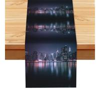 EZDLOWVBA Chemin de table imprimé horizon de nuit 33 x 183 cm - Décoration de table de cuisine, table à manger - Décoration pour maison, fête, restaurant