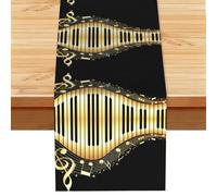 EZDLOWVBA Chemin de table imprimé note de musique 33 x 183 cm, nappe de cuisine, table à manger, décoration pour la maison, fête, restaurant