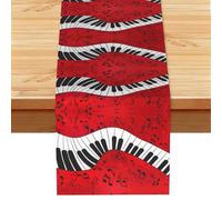 EZDLOWVBA Chemin de table imprimé note de musique piano 33 x 183 cm nappe de cuisine salle à manger décoration pour la maison, fête, restaurant