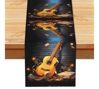 EZDLOWVBA Chemin de table imprimé note guitare 33 x 183 cm nappe cuisine salle à manger décoration pour la maison, fête, restaurant