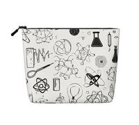 EZDLOWVBA Chemistry Print Print Chemistry Print Faux Chanvre Trousse de Maquillage - Voyage et Rangement Quotidien Essentiel - Trousse à Cosmétique Réutilisable, Poche à Fermeture Éclair, Outil de