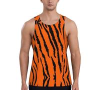 EZDLOWVBA Débardeur d'été amusant pour homme avec imprimé léopard et tigre orange, Noir , 3XL