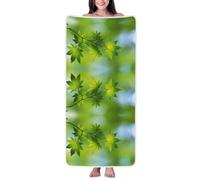 EZDLOWVBA Hd Green Nature Imprimer Serviettes de bain décoratives Absorbantes Microfibre Corail Velet Serviette de douche Floral Doux Serviette pour salle de bain