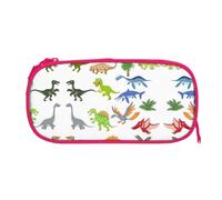 EZDLOWVBA Jolie trousse à crayons avec fermeture éclair pour étudiants avec impression d'images de dinosaures de dessin animé pour filles et fils, rose, One Size, Trousse de beauté