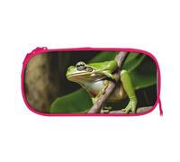 EZDLOWVBA Jolie trousse à crayons avec fermeture éclair pour étudiants, filles et filles - Motif grenouille d'arbre de la paix, rose, One Size, Trousse de beauté
