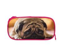 EZDLOWVBA Jolie trousse à crayons avec fermeture éclair pour garçons et filles avec imprimé carlin pleuré pour étudiants, trousse à crayons pour fille, fils, bureau, rose, One Size, Trousse de beauté