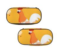 EZDLOWVBA Jolie trousse à crayons avec fermeture éclair pour garçons et filles - Motif poule - Pour filles et fils, Noir , Taille unique, Trousse de beauté