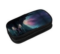 EZDLOWVBA Jolie trousse à crayons avec imprimé aurore pour garçons et filles avec fermeture éclair pour étudiants, trousse à crayons pour fille, fils, bureau, Noir , Taille unique, Trousse de beauté