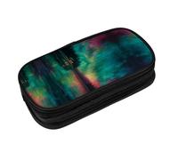 EZDLOWVBA Jolie trousse à crayons avec imprimé aurore pour garçons et filles avec fermeture éclair pour étudiants, trousse à crayons pour fille, fils, bureau, Noir , Taille unique, Trousse de beauté