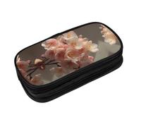 EZDLOWVBA Jolie trousse à crayons avec imprimé bouquet de fleurs de cerisier pour garçons et filles avec fermeture éclair pour étudiants, trousse à crayons pour fille, fils, bureau, Noir , One Size