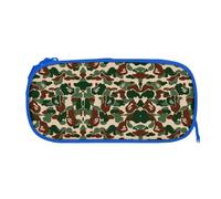 EZDLOWVBA Jolie trousse à crayons avec imprimé camouflage vert pour garçons et filles avec fermeture éclair pour étudiants, trousse à crayons pour fille, fils, bureau, bleu, One Size, Trousse de