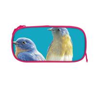 EZDLOWVBA Jolie trousse à crayons avec imprimé deux oiseaux pour garçons et filles avec fermeture éclair pour étudiants, trousse à crayons pour fille, fils, bureau, rose, One Size, Trousse de beauté