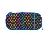 EZDLOWVBA Jolie trousse à crayons avec imprimé écailles de dragon pour garçons et filles avec fermeture éclair pour étudiants, trousse à crayons pour fille, fils, bureau, bleu, One Size, Trousse de