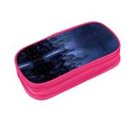 EZDLOWVBA Jolie trousse à crayons avec imprimé horizon de nuit pour garçons et filles avec fermeture éclair pour étudiants, trousse à crayons pour fille, fils, bureau, rose, Taille unique, Trousse de