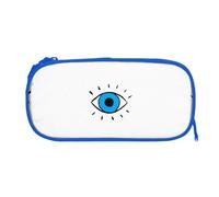EZDLOWVBA Jolie trousse à crayons avec imprimé mauvais œil pour garçons et filles avec fermeture éclair pour étudiants, trousse à crayons pour fille, fils, bureau, bleu, One Size, Trousse de beauté