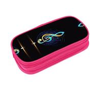 EZDLOWVBA Jolie trousse à crayons avec imprimé musique colorée pour garçons et filles avec fermeture éclair pour étudiants, trousse à crayons pour fille, fils, bureau, rose, Taille unique, Trousse de