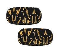 EZDLOWVBA Jolie trousse à crayons avec imprimé notes de musique pour garçons et filles avec fermeture éclair pour étudiants, pour filles, fils, bureau, Noir , Taille unique, Trousse de beauté