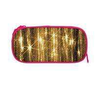 EZDLOWVBA Jolie trousse à crayons avec imprimé paillettes dorées pour garçons et filles avec fermeture éclair pour étudiants, trousse à crayons pour fille, fils, bureau, rose, One Size, Trousse de