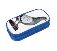 EZDLOWVBA Jolie trousse à crayons avec imprimé pigeon pour garçons et filles avec fermeture éclair pour étudiants, trousse à crayons pour fille, fils, bureau, bleu, Taille unique, Trousse de beauté