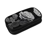 EZDLOWVBA Jolie trousse à crayons avec imprimé rose pour garçons et filles avec fermeture éclair pour étudiants, trousse à crayons pour fille, fils, bureau, Noir , Taille unique, Trousse de beauté