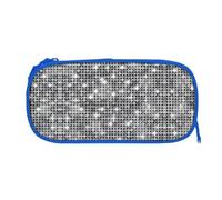 EZDLOWVBA Jolie trousse à crayons avec motif à paillettes argentées pour garçons et filles avec fermeture éclair pour étudiants pour filles et fils, bleu, One Size, Trousse de beauté