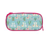EZDLOWVBA Jolie trousse à crayons en alpaga rose avec imprimé cœur pour garçons et filles avec fermeture éclair pour étudiants, trousse à crayons pour fille, fils, bureau, rose, One Size, Trousse de
