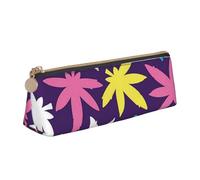 EZDLOWVBA Jolie trousse à crayons en cuir avec imprimé de mauvaises herbes colorées pour filles et garçons, boîte de rangement pour fournitures scolaires et de bureau