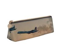 EZDLOWVBA Jolie trousse à crayons en cuir pour filles et garçons, motif avion de chasse