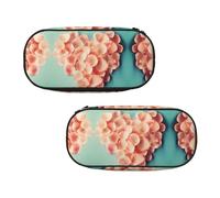 EZDLOWVBA Jolie trousse à crayons en forme de cœur avec imprimé pétales floraux pour garçons et filles avec fermeture éclair pour étudiants, pour filles, fils, bureau, Noir , Taille unique, Trousse de