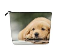 EZDLOWVBA Lazy Dog Puppy Print Lazy Dog Puppy Print Faux Chanvre Trousse de Maquillage - Voyage et Rangement Quotidien Essentiel - Trousse à Cosmétique Réutilisable, Pochette à Fermeture Éclair, Outil