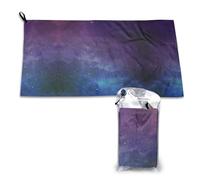 EZDLOWVBA Lot de 2 serviettes de fitness à séchage rapide Motif univers avec étoiles et galaxie