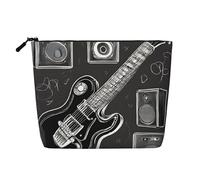 EZDLOWVBA Love Rock Print Trousse de maquillage en chanvre avec impression Love Rock - Essentiel de voyage et de rangement quotidien - Réutilisable - Pochette à fermeture éclair - Outil de maquillage,