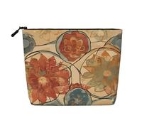 EZDLOWVBA Medallion Multi Print Medallion Multi Print Faux Chanvre Trousse de Maquillage - Voyage et Rangement Quotidien Essentiel - Trousse à Cosmétique Réutilisable, Poche à Fermeture Éclair, Outil