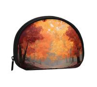 EZDLOWVBA Mini porte-monnaie imprimé feuille d'érable d'automne avec fermeture éclair - Petit portefeuille pour homme et femme - Organiseur de voyage compact
