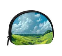 EZDLOWVBA Mini porte-monnaie imprimé prairie d'été avec fermeture éclair - Petit portefeuille pour homme et femme - Organiseur de voyage compact