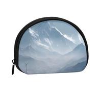 EZDLOWVBA Mini porte-monnaie imprimé vent de l'Himalaya avec fermeture éclair - Petit portefeuille pour homme et femme - Organiseur de voyage compact