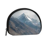 EZDLOWVBA Mini porte-monnaie imprimé vent de l'Himalaya avec fermeture éclair - Petit portefeuille pour homme et femme - Organiseur de voyage compact