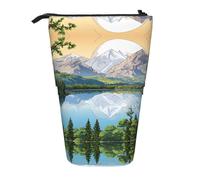 EZDLOWVBA Mountain Lake View Sunny Day Trousse de papeterie pour garçons et filles avec support à fermeture éclair - Trousse télescopique pour étudiants et bureau, collège
