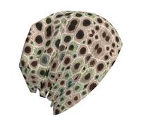 EZDLOWVBA Petoskey Bonnet tricoté pour adulte imprimé pierre douce et respirante pour un usage quotidien, double couche de chaleur, unisexe pour l'extérieur, noir