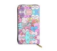 EZDLOWVBA Portefeuille coloré imprimé cœur pour femmes, grande capacité d'embrayage pour femmes hommes portefeuille liquidation carte de crédit sac à main PU, Noir , Taille unique