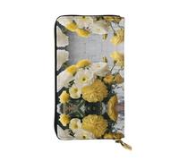 EZDLOWVBA Portefeuille imprimé orchidées pour femmes, grande capacité d'embrayage pour femmes et hommes, portefeuille pour cartes de crédit, sac à main en PU, Noir , Taille unique