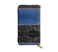 EZDLOWVBA Portefeuille Los Angeles Skyline pour femme, grande capacité pour femme, homme, portefeuille pour cartes de crédit, sac à main en polyuréthane, Noir , Taille unique