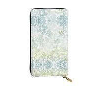 EZDLOWVBA Portefeuille pour femme avec imprimé algues vertes, grande capacité pour femme, homme, portefeuille pour cartes de crédit, sac à main en polyuréthane, Noir , Taille unique