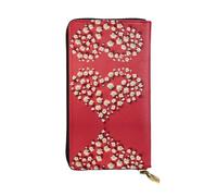 EZDLOWVBA Portefeuille pour femme avec imprimé cœur et fleur, grande capacité, pochette pour femme, homme, portefeuille pour cartes de crédit, sac à main en polyuréthane, Noir , Taille unique