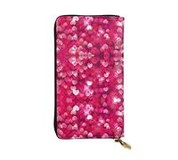 EZDLOWVBA Portefeuille pour femme avec imprimé cœur pour la Saint-Valentin, grande capacité, portefeuille pour homme et femme, porte-carte de crédit, sac à main en polyuréthane, Noir , Taille unique