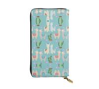 EZDLOWVBA Portefeuille pour femme avec imprimé cœur rose alpaga, grande capacité, portefeuille pour femme et homme, Noir , Taille unique
