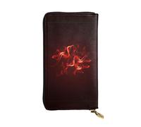 EZDLOWVBA Portefeuille pour femme avec imprimé flamme rouge, grande capacité, portefeuille pour homme et femme, porte-carte de crédit, sac à main en polyuréthane, Noir , Taille unique