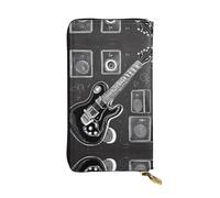 EZDLOWVBA Portefeuille pour femme avec imprimé Love Rock, grande capacité, pochette pour femme, homme, portefeuille pour cartes de crédit, Noir , Taille unique