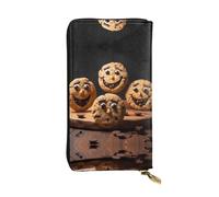 EZDLOWVBA Portefeuille pour femme avec imprimé pépites de chocolat, grande capacité pour femme, homme, portefeuille pour cartes de crédit, sac à main en polyuréthane, Noir , Taille unique