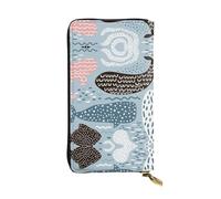 EZDLOWVBA Portefeuille pour femme avec imprimé phoque, baleine, pieuvre, poisson, grande capacité, portefeuille pour femme et homme, porte-cartes de crédit, sac à main en polyuréthane, Noir , Taille